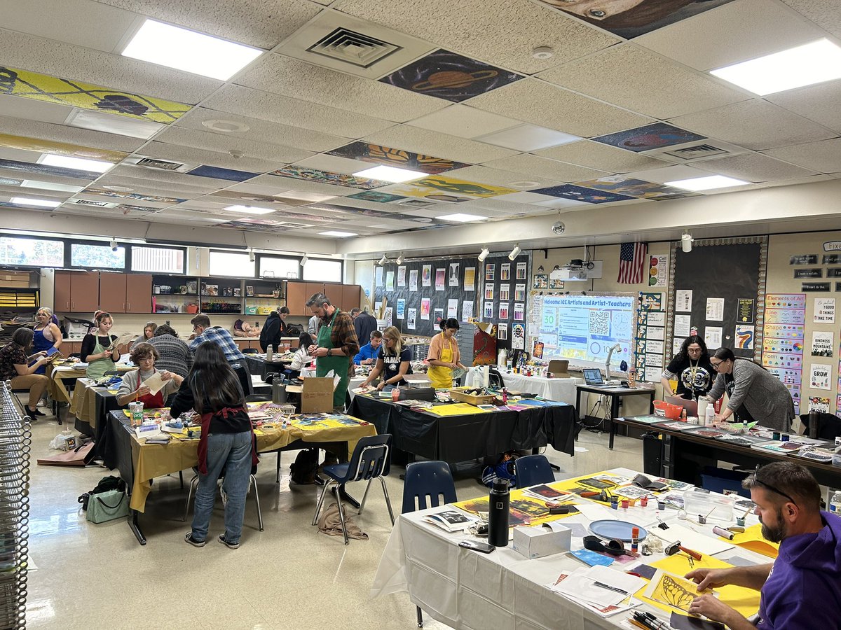 RC had the honor of hosting the ICE Art Workshop today. Students are engaged and trying new projects. Thanks to Ms. Baron and Ms. Watkins for planning the day!