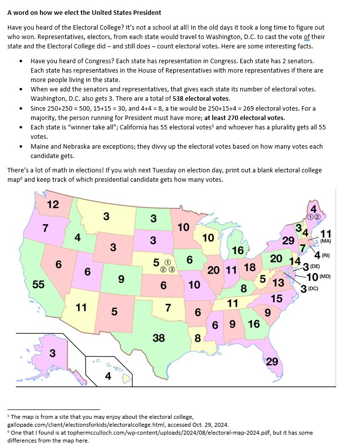 dbarman's tweet image. I took a short #mathisfun #mathCircle lesson re: math of #voting / #elections that I created for @unc this weekend &amp;amp; added to it for my @stanford math circle; I&apos;ll also be presenting it for a New Jersey #Mensa gathering this wknd. Lots of cool concepts!  #mtbos #mathiseverywhere