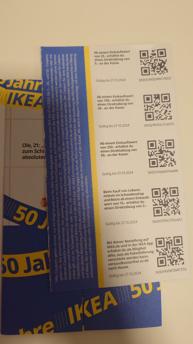 Hi <a href="/IKEA_FAMILY/">IKEA Deutschland</a>, ich hab mich gerade über eure Gutscheine gefreut, die gestern (29.10.!) ankamen. Nur um festzustellen, dass die seit vorgestern abgelaufen sind?! Was ist da los?