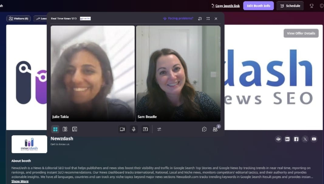 It's been a pleasure to work with the <a href="/newzdash/">newzDash</a> team at #NESS24! 

Our Events Manager Sam caught a quick selfie with them in their sponsor booth.

#SEO 
#SEOevent 
#newsSEO