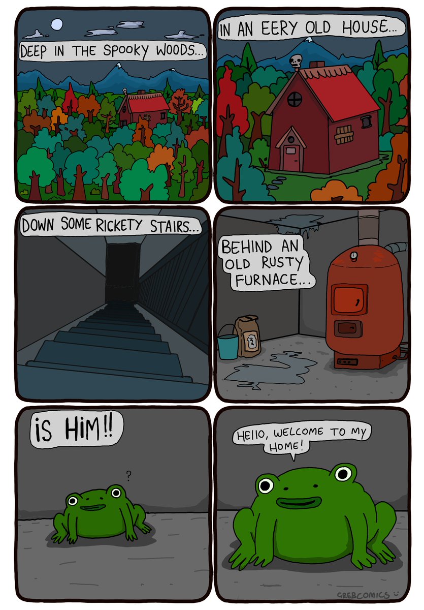 in celebration of spooky time I am posting a very old grebcomics that is really spooooky!

Happy halloweeeen 🎃