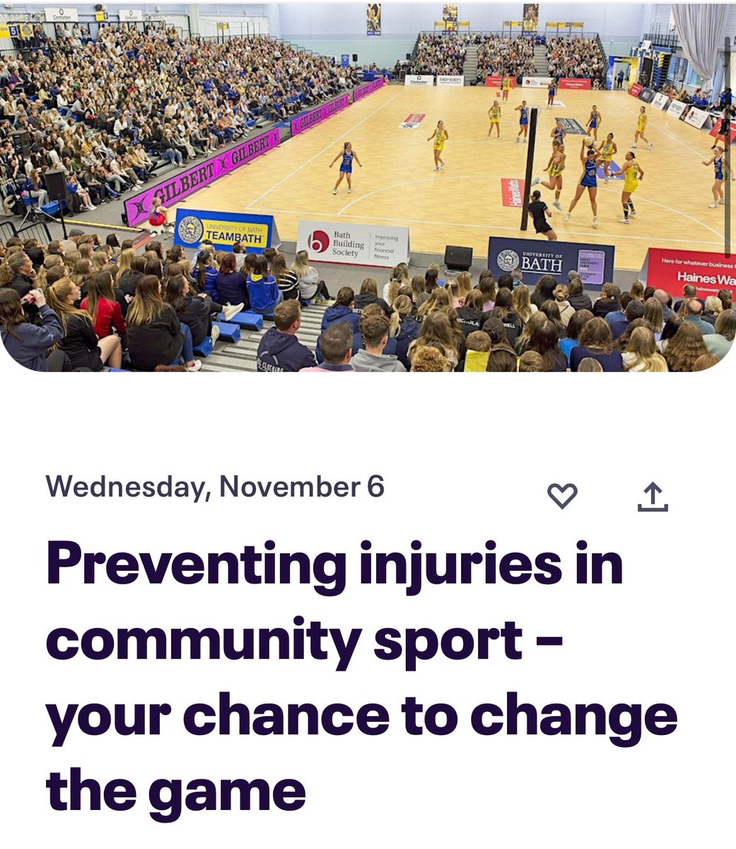 Stephen West (@westy1609) on Twitter photo Looking forward to speaking at this free <a href="/CHi2PSBath/">CHi2PS</a> <a href="/UKCCIIS/">UKCCIIS - IOC Research Centre of Excellence</a> event next Wednesday in Bath <a href="/bathcricket/">Bath Cricket Club</a> with <a href="/RachArnold/">Dr Rachel Arnold</a> <a href="/SteffiColyer/">Steffi Colyer</a> and <a href="/phd_sean/">Sean Cumming PhD</a>
Sign up link below:
eventbrite.co.uk/e/preventing-i… Looking forward to speaking at this free <a href="/CHi2PSBath/">CHi2PS</a> <a href="/UKCCIIS/">UKCCIIS - IOC Research Centre of Excellence</a> event next Wednesday in Bath <a href="/bathcricket/">Bath Cricket Club</a> with <a href="/RachArnold/">Dr Rachel Arnold</a> <a href="/SteffiColyer/">Steffi Colyer</a> and <a href="/phd_sean/">Sean Cumming PhD</a>
Sign up link below:
eventbrite.co.uk/e/preventing-i…