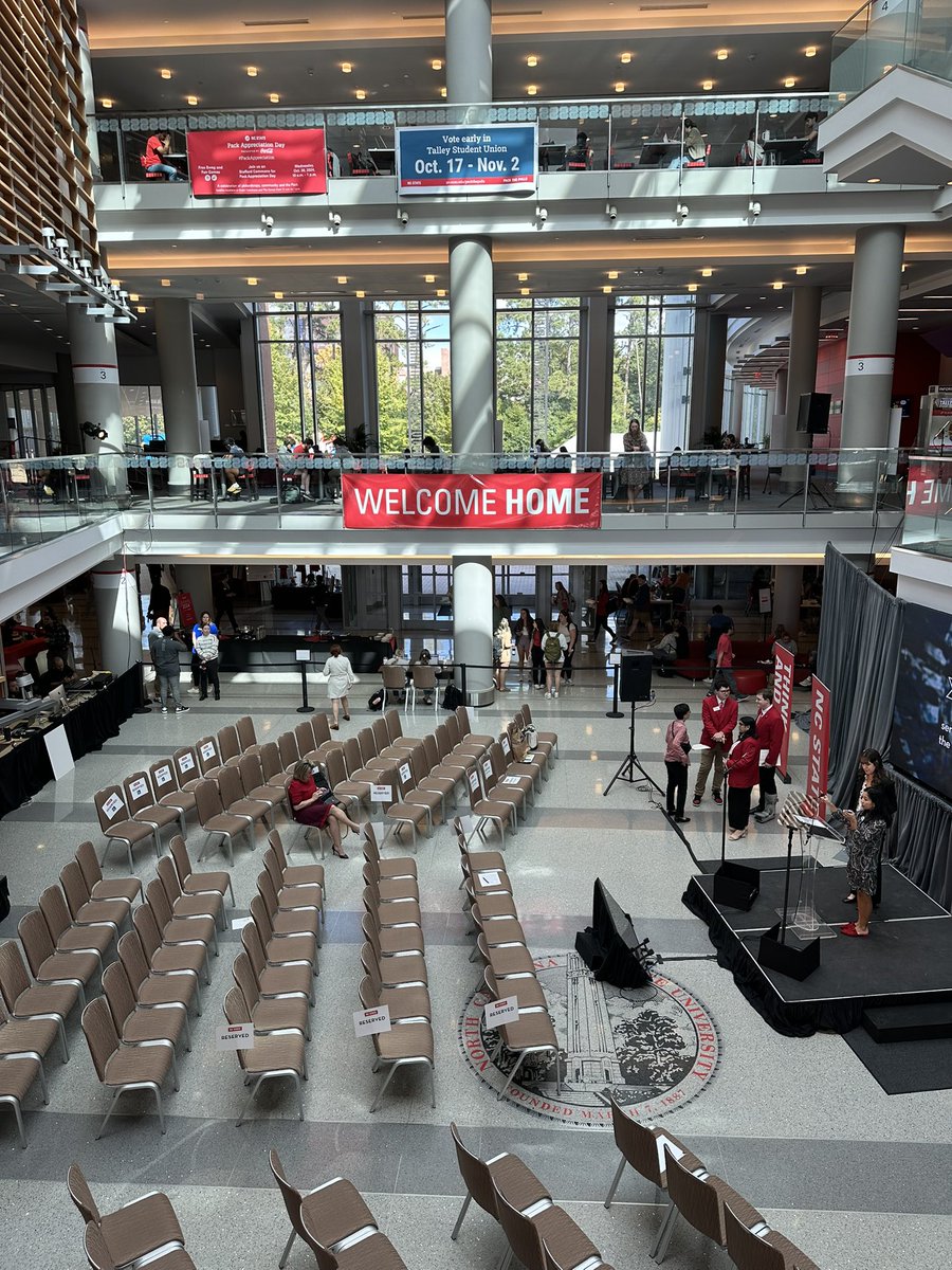 NCStateAlumni's tweet photo. Chancellor Randy Woodson is about to take the stage for his final #StateOfNCState in @NCStateUnion.
🎥Tune in live: https://t.co/cV5pskfV8W #NCStateRedWhite https://t.co/ONylGFSSy3