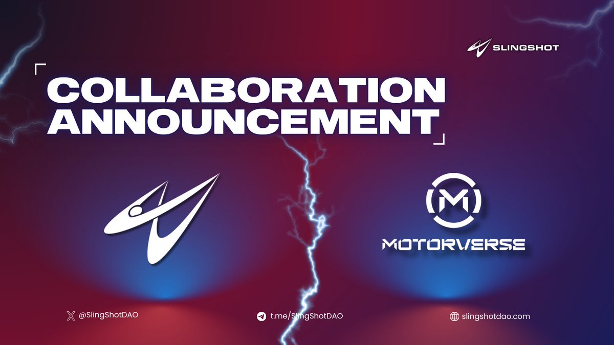 📣 Exciting News!
Slingshot DAO x Motorverse Collaboration!

We’re thrilled to announce our collab. with <a href="/TheMotorverse/">Motorverse</a> !

As a pioneering force in the world of Web3 and digital experiences, Motorverse aligns with our vision to bring more value and engagement to our communities.