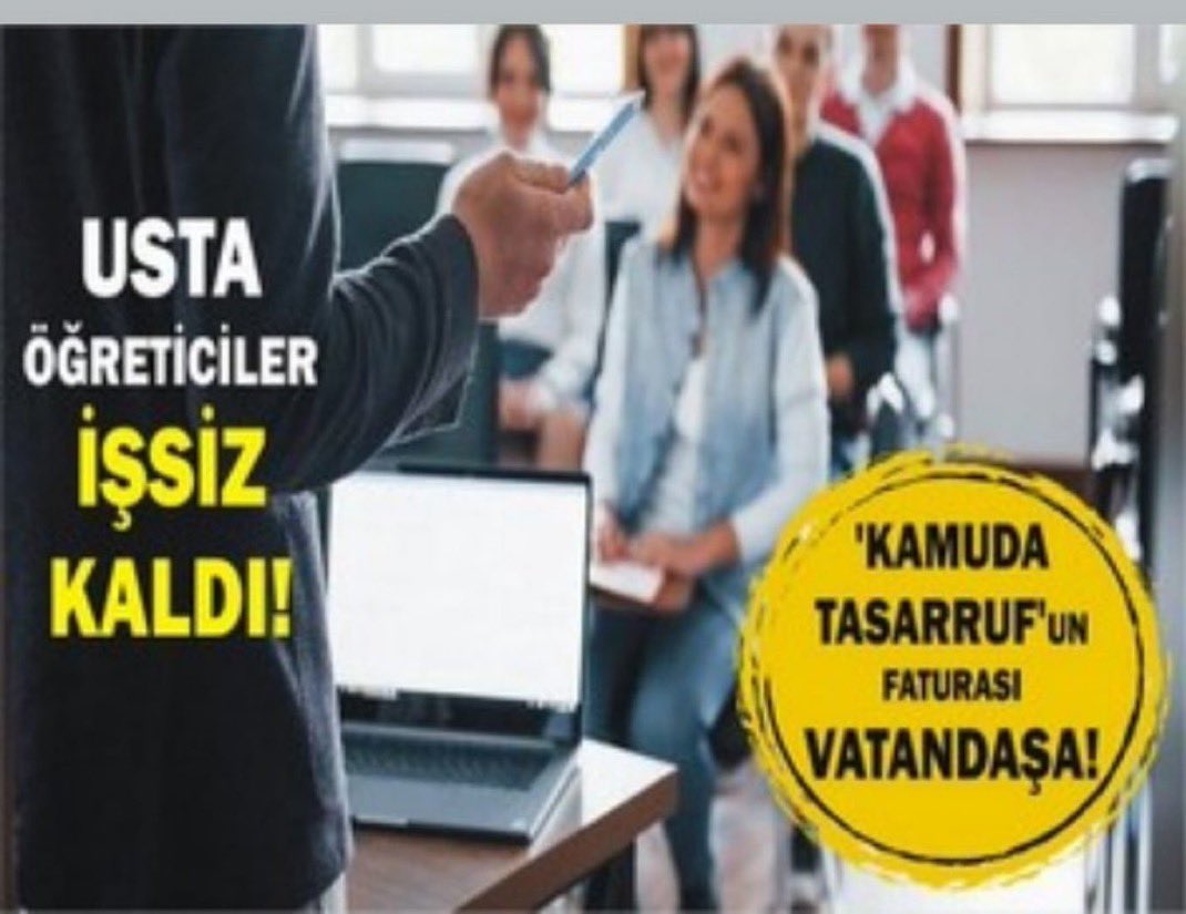 Her zamanki gibi faturayı yine vatandaşa ödetmeye çalışıyorlar.
#ustaöğreticilersusmayacak 
<a href="/alibabacan/">Ali Babacan</a> 
<a href="/A_HakanAgaoglu/">Ali Hakan Ağaoğlu</a> 
<a href="/istanbuldadeva/">DEVA Partisi İstanbul</a> 
<a href="/Yusuf__Tekin/">Yusuf Tekin</a>