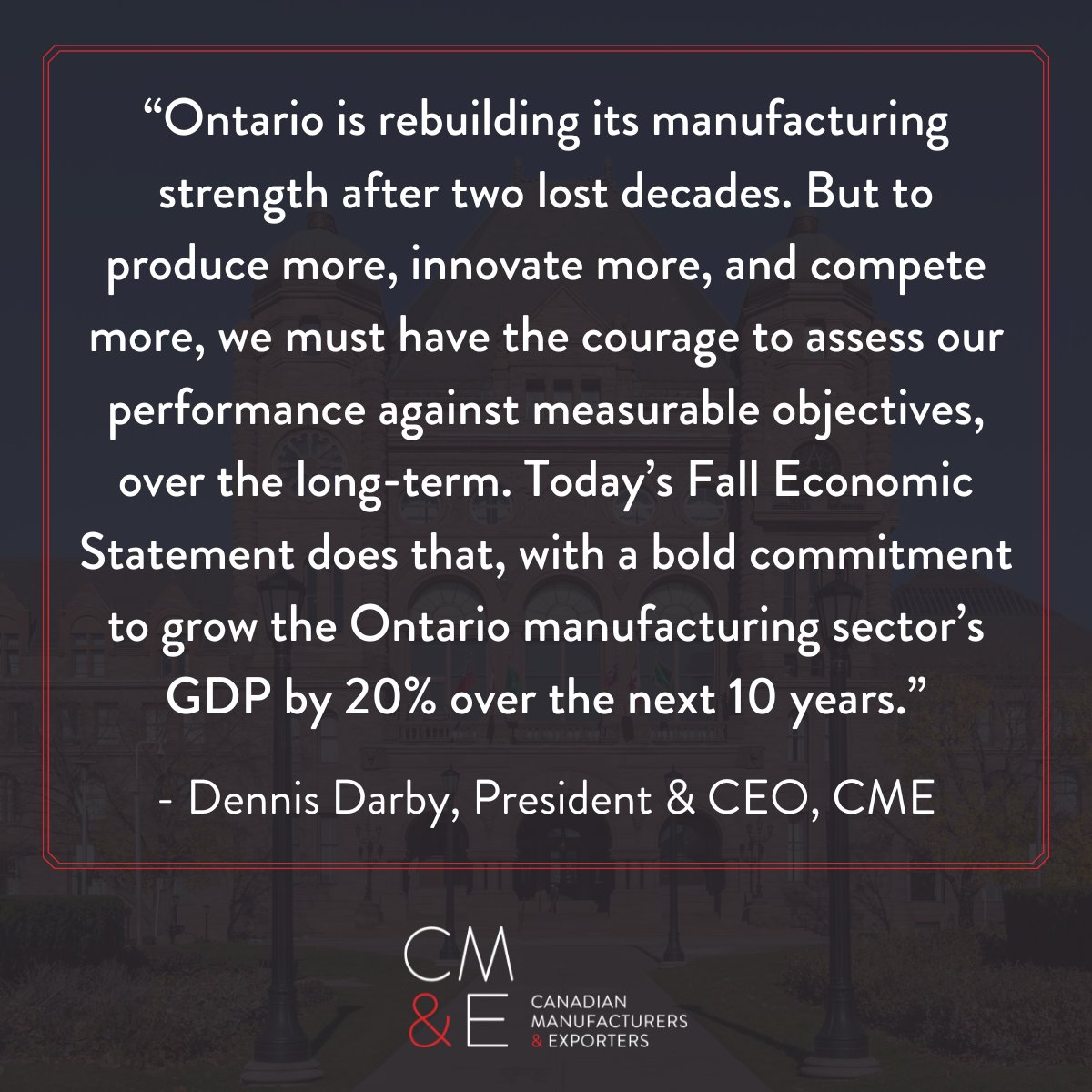 CME Ontario Division (@cme_ont) on Twitter photo What does today’s Fall Economic Statement mean for Ontario manufacturers? Read what CME President & CEO, <a href="/DennisADarby/">Dennis A. Darby</a> has to say: cme-mec.ca/blog/statement….
<a href="/VictorFedeli/">Victor Fedeli</a> #ONPoli What does today’s Fall Economic Statement mean for Ontario manufacturers? Read what CME President & CEO, <a href="/DennisADarby/">Dennis A. Darby</a> has to say: cme-mec.ca/blog/statement….
<a href="/VictorFedeli/">Victor Fedeli</a> #ONPoli