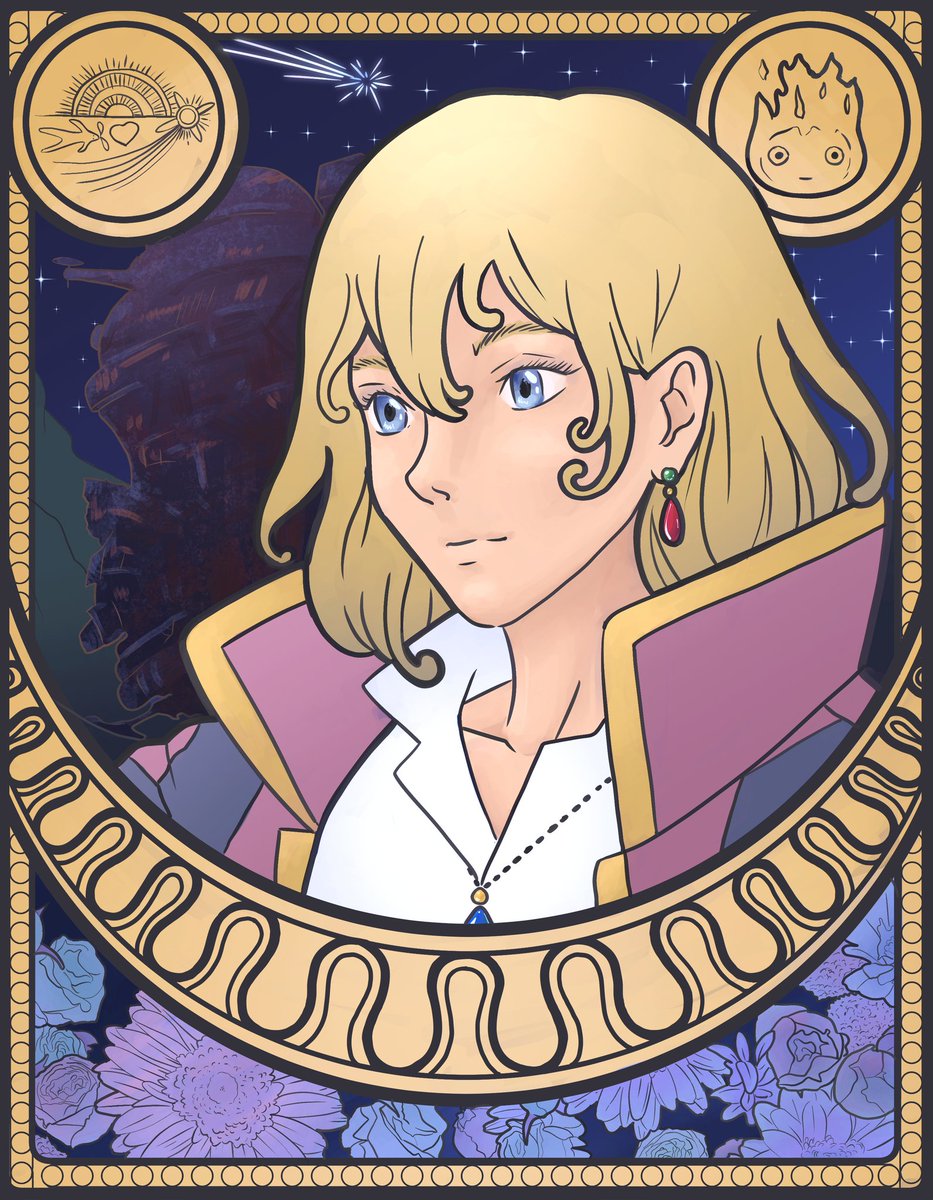 Howl 💜
From my Studio Ghibli coloring book, published by <a href="/frechverlag/">TOPP & BusseSeewald</a> 
One of the first artworks I made for this project, almost one year ago.