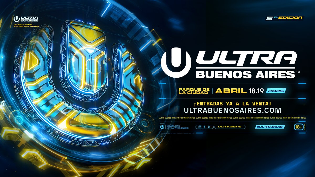 ARGENTINA 🇦🇷 ¡AHORA SÍ!
Arrancó la Venta General de entradas para Ultra Buenos Aires.
Entrá ahora en ultrabuenosaires.com/tickets y preparate para dos días únicos con el regreso de Ultra a Buenos Aires