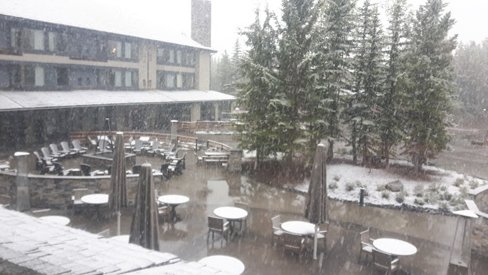 Chopperlogo's tweet image. Picture taken in June at the Kananaskis Mountain Lodge in Alberta, Canada!! It's never too early or late for snow!!