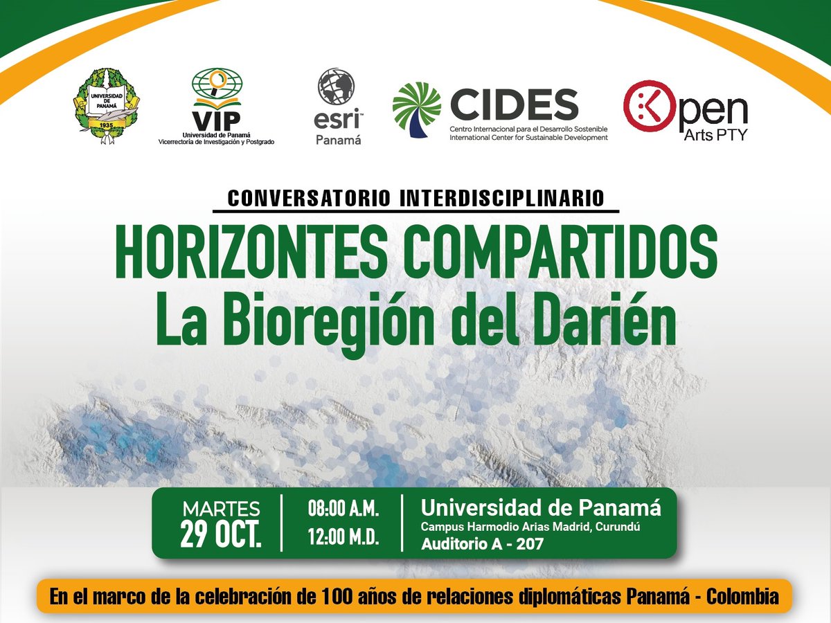 cidesnet's tweet image. El pasado martes 29, @EsriPanama, #CIDES y la Universidad de Panamá, junto al colectivo cultural @OpenArtspty, celebraron el conversatorio interdisciplinario "Horizontes compartidos: La Biorregión del Darién".

Vuélvelo a ver en:
youtube.com/watch?v=4HypK1…