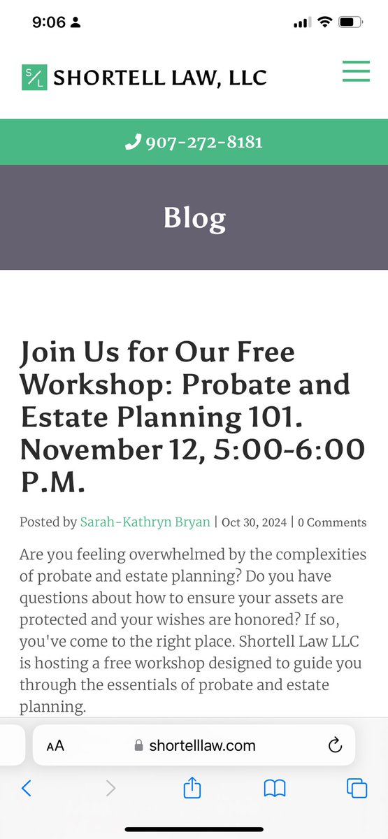 Free Probate and Estate Planning 101 Workshop 11/12/24 from 5-6 PM at RSD Cowork, ground floor.
