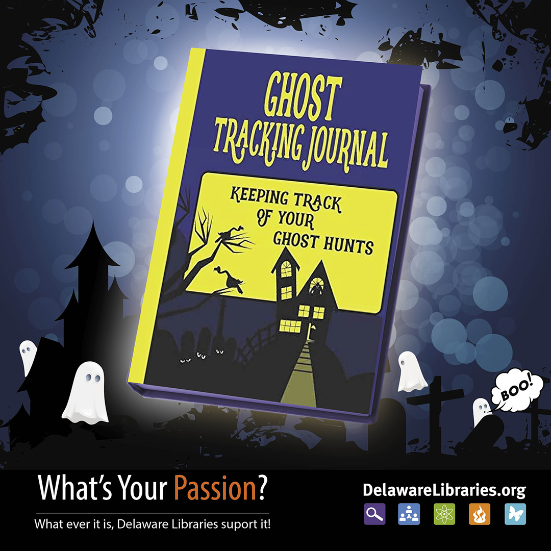 Journaling is a great way to record &amp; organize your experiences, conversations, thoughts  ~ even your favorite haunts! Whatever your passion, you can find it at the library! Happy Haunting Eve! guides.lib.de.us/unleash #DELibraries