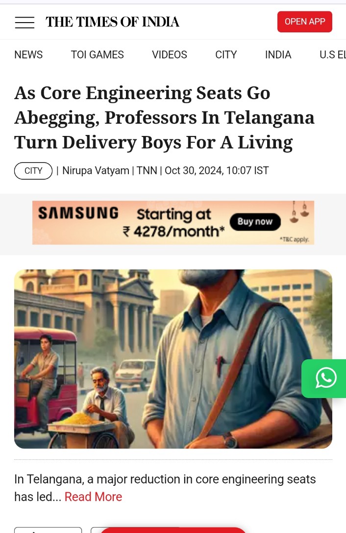 AkarshSolver's tweet photo. I am concerned about the decline in core engineering education in Telangana state. While colleges and individuals are increasingly focused on AI and Computer Science courses, I believe we can only gain a true competitive edge in the world by investing in our core engineering . https://t.co/GIuYwWMwpQ