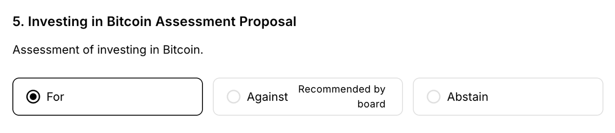 The early voting for <a href="/Microsoft/">Microsoft</a> #Bitcoin assessment proposal has begun.