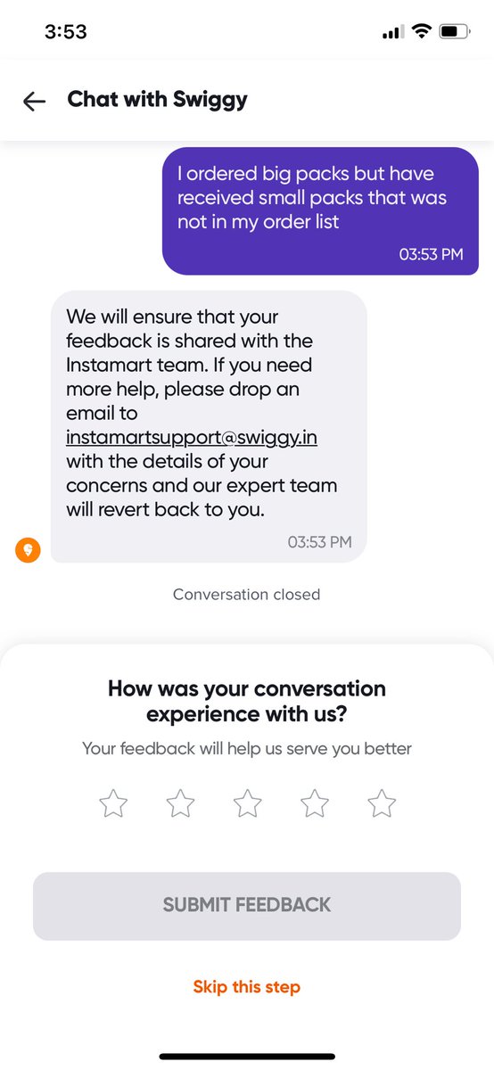 ShifaliSachdev5's tweet photo. Ordered diwali packs from @Swiggy for hassle free experience as they say, but the services are so pathetic  they delivered wrong items and now denying to replace or refund the items are packed as it came, @SwiggyCares @Swiggy please replace it and refund my money https://t.co/8Q2ZU4ZDaX