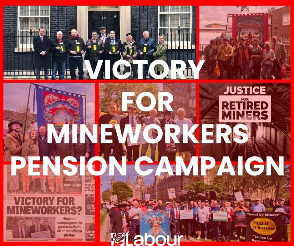 BlackhallRob's tweet photo. The government has committed to release the Mineworkers’ Pension Scheme Investment Reserve Fund of £1.4bn for the benefit of retired miners and their families. 

A manifesto pledge to repay a debt of gratitude to the people who powered the nation has been delivered. https://t.co/QrXS4FmG1B