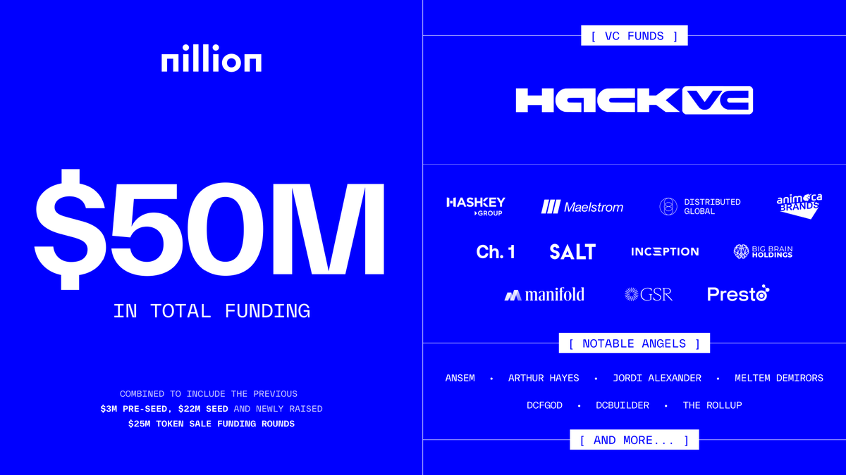 Nillion (@nillionnetwork) on Twitter photo We're thrilled to work with high value backers including: <a href="/HashKey_Capital/">HashKey Capital</a>, <a href="/MaelstromFund/">Maelstrom</a>, <a href="/animocabrands/">Animoca Brands ✈️TOKEN2049 Dubai 🌴</a>, <a href="/chapterone/">Chapter One</a>, <a href="/BigBrainVC/">Big Brain Holdings</a>, <a href="/ManifoldTrading/">Manifold</a>, <a href="/blknoiz06/">Ansem 🦋</a>, <a href="/therollupco/">The Rollup</a>, <a href="/gametheorizing/">Jordi Alexander</a>, <a href="/GSR_io/">GSR</a>, <a href="/Fiskantes/">daddy fiskantes ⭐️🩸</a>, and more. We're thrilled to work with high value backers including: <a href="/HashKey_Capital/">HashKey Capital</a>, <a href="/MaelstromFund/">Maelstrom</a>, <a href="/animocabrands/">Animoca Brands ✈️TOKEN2049 Dubai 🌴</a>, <a href="/chapterone/">Chapter One</a>, <a href="/BigBrainVC/">Big Brain Holdings</a>, <a href="/ManifoldTrading/">Manifold</a>, <a href="/blknoiz06/">Ansem 🦋</a>, <a href="/therollupco/">The Rollup</a>, <a href="/gametheorizing/">Jordi Alexander</a>, <a href="/GSR_io/">GSR</a>, <a href="/Fiskantes/">daddy fiskantes ⭐️🩸</a>, and more.