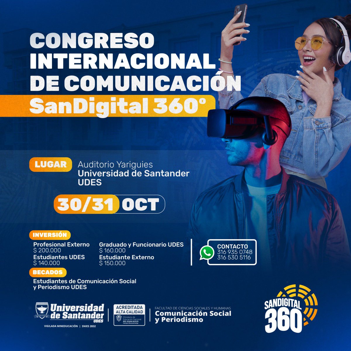 ComSocial_udes's tweet photo. 📚 A esta hora inicia el I Congreso Internacional de Comunicación Digital que realiza el Programa de Comunicación Social y Periodismo de la Universidad de Santander @udes_oficial 

#sandigital360 #congresodigital #soycomunicadorudes #udes #Bucaramanga https://t.co/ZjmLtIzWL0