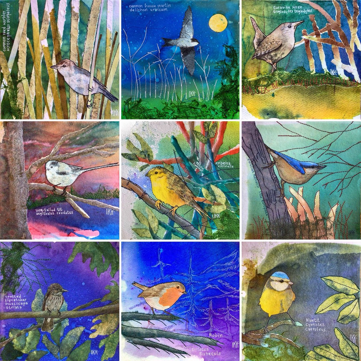 <a href="/ikkartist/">Ingrid Katarina Karlsson</a> offering a sneak preview of her brand new cards from the recent Bird Box series, here nine out of twelve images. These will be for sale at our forthcoming Showcase held 16th &amp; 17th November at no 89 Market Street, Chapel en le Frith, SK23 9JD. Opening hours 10-16.