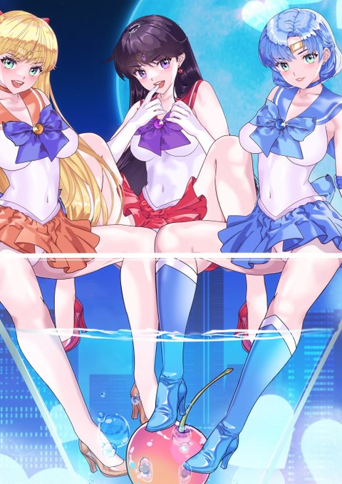 おはようございます❤(#^.^#)
カクテル三人官女❤・・・ってまこちゃんは⁉

#セーラー服美少女カクテル 