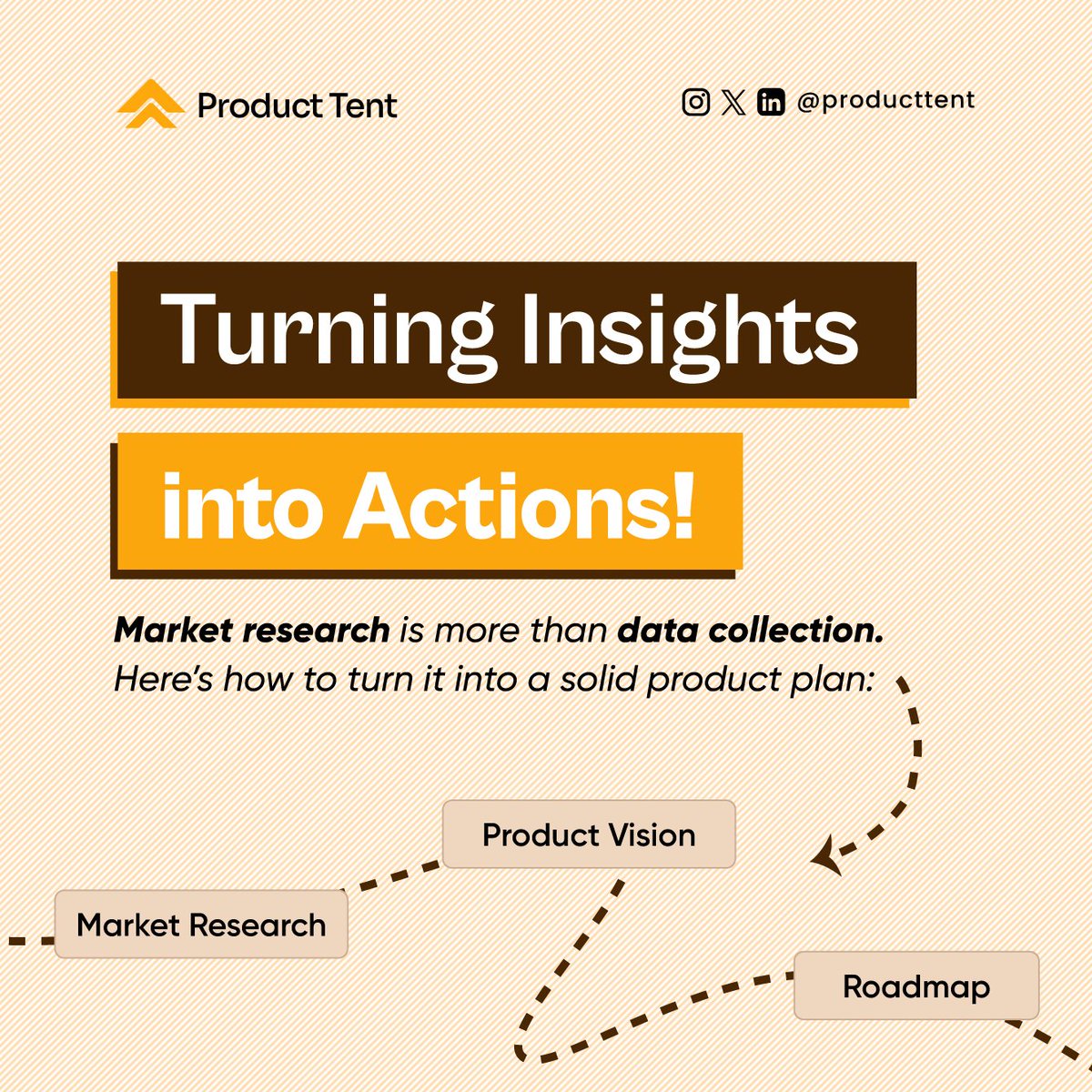 ProductTent's tweet photo. Here’s how to turn market research into a game-changing product plan:

1️⃣ Define vision  
2️⃣ Prioritize features  
3️⃣ Build personas  
4️⃣ Outline roadmap  
5️⃣ Test &amp; iterate  

Let research shape every step of your product journey!  #ProductManagement #MarketResearch #PMTips https://t.co/PPxR6Fdste