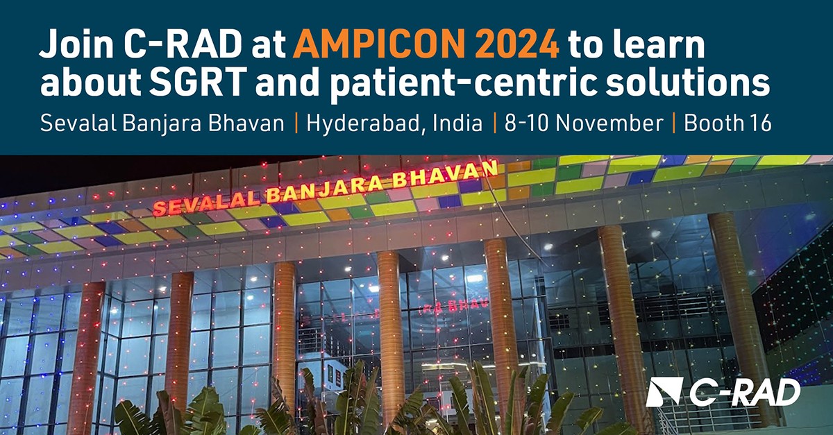 Join us at #AMPICON2024 in Hyderabad from 8 – 10 November! Stop by Booth #16 and meet the C-RAD to learn more about our SGRT and patient-centric solutions.

#SGRT #DIBH #CRAD #AMPICON2024 #InPositionToMakeADifference