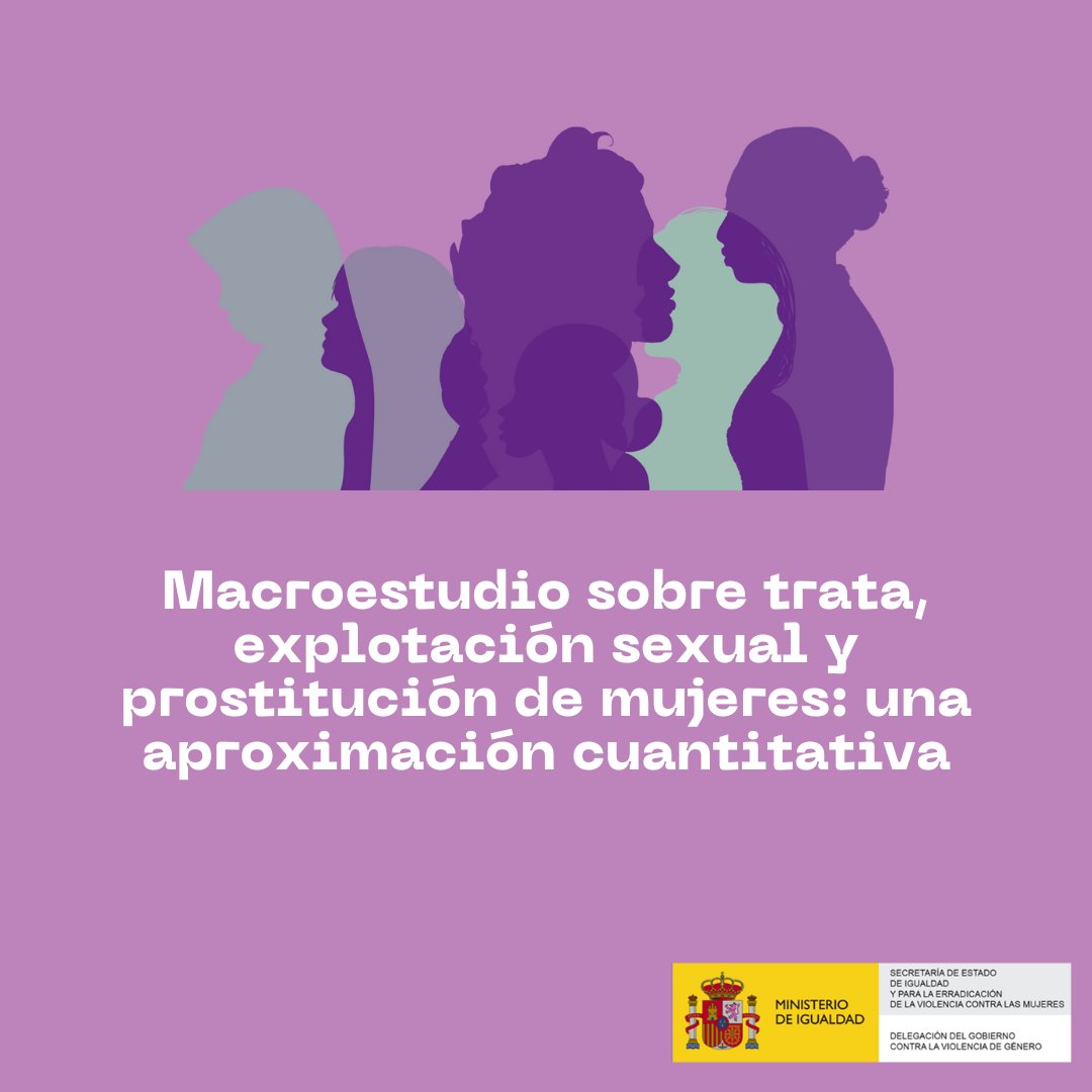 📣 Ya está disponible en nuestra web el Macroestudio sobre trata, explotación sexual y prostitución de mujeres: una aproximación cuantitativa. 

🔗 Puedes consultarlo en el siguiente enlace: violenciagenero.igualdad.gob.es/violenciaencif…