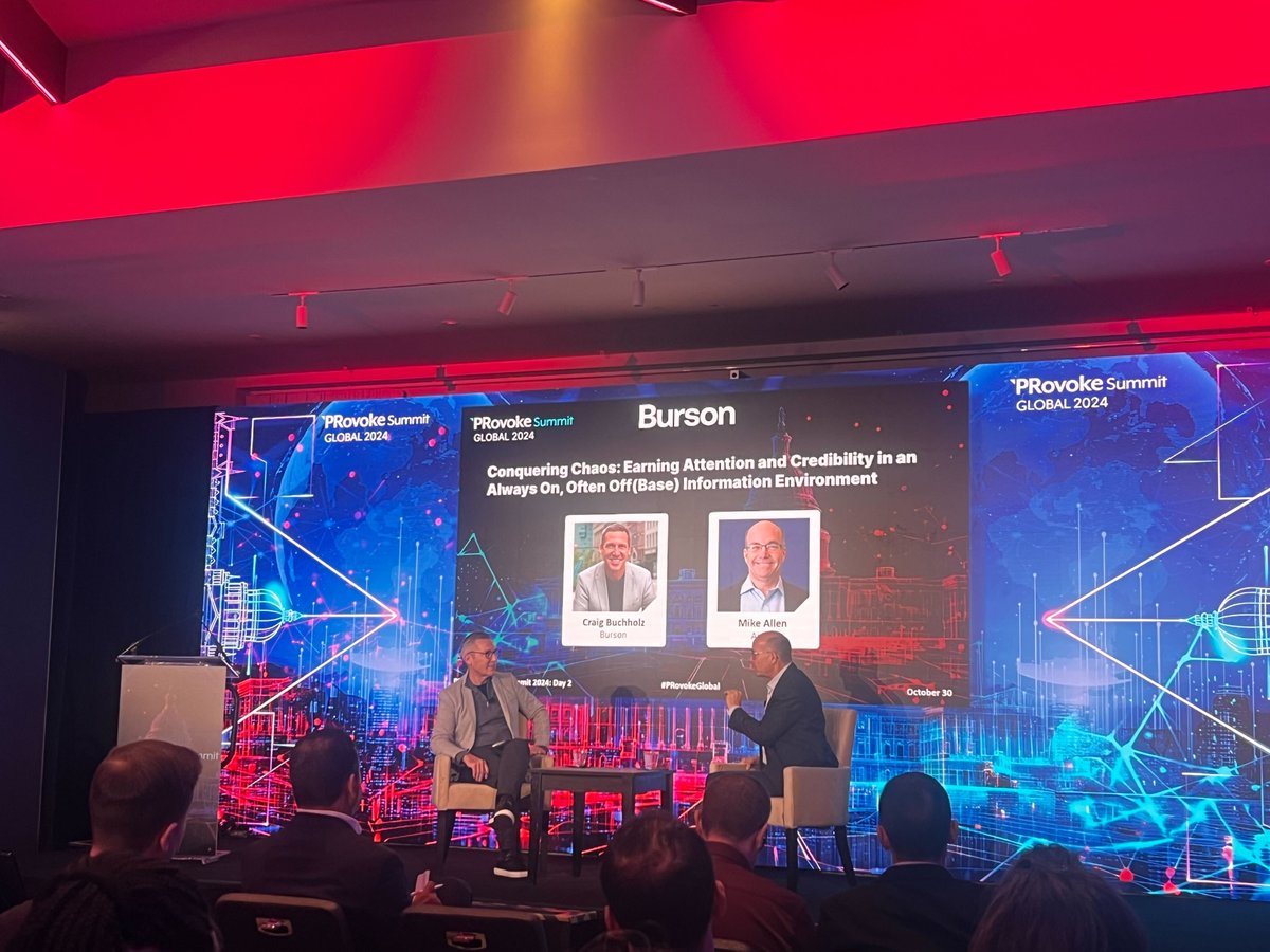 SourceCodeComms's tweet image. Kicking off day 3 of the @Provoke_News Global Summit with @mikeallen from @axios sharing strong advice for brands trying to reach and increasingly fractured consumer audience - build trust, add value, be distinctive and useful.
#PRovokeGlobal