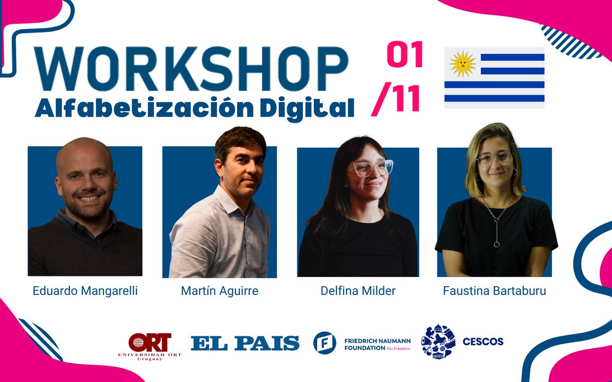 FNFSudamerica's tweet photo. #Uruguay 🇺🇾

💿 Workshop de Alfabetización Digital en Uruguay

➡️ Junto a la @UniversidadORT, @elpaisuy y @centercescos estaremos en Montevideo junto a destacados expertos llevando adelante un taller de alfabetización digital necesario para enfrentar y decodificar la coyuntura.

📍 Viernes 1 de noviembre, 9:30 horas, en el Campus Pocitos de la @UniversidadORT

💻 Conocé a los expositores e inscribite: https://t.co/t49W6GVNqY

#FNFArgentina