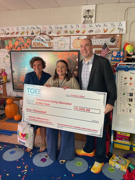 Join us in congratulating Camp Creek Elementary School teacher, Beth Sutton Peavler, for being chosen as the TN Early Educator of the Year. Great job Beth!