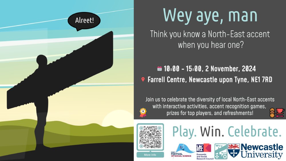 Farrell Centre (@farrellcentre) on Twitter photo Wey-aye man! This Saturday we're hosting an event as part of Festival of Social Science, exploring local dialects with <a href="/UniofNewcastle/">Newcastle University</a> linguists.
Drop in | 10.00-15.00
Find out more: festivalofsocialscience.com/events/wey-aye… Wey-aye man! This Saturday we're hosting an event as part of Festival of Social Science, exploring local dialects with <a href="/UniofNewcastle/">Newcastle University</a> linguists.
Drop in | 10.00-15.00
Find out more: festivalofsocialscience.com/events/wey-aye…