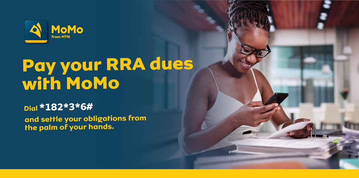 It's simple! You can pay RRA taxes, duties and fees via MoMo. Dial *182*3*6# and pay your taxes wherever you are.

#BivaMoMotima
#MoMoIt