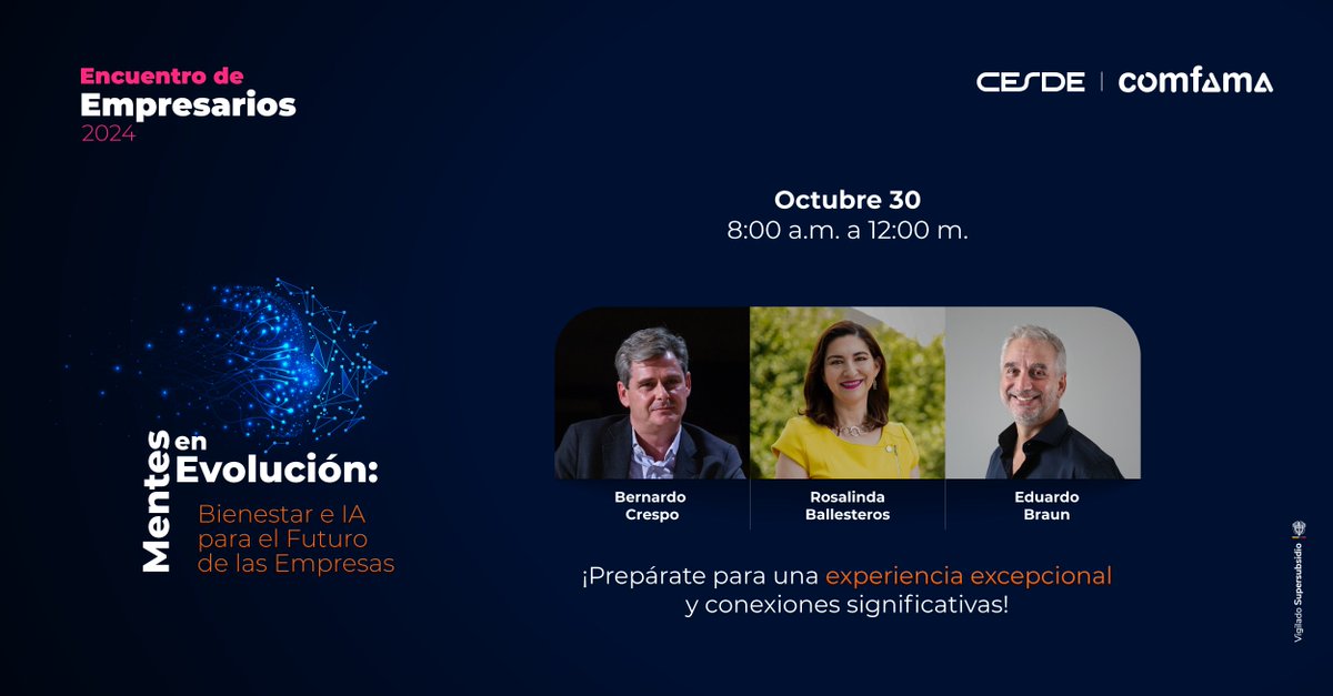 Ya iniciamos nuestro Encuentro de Empresarios 2024 “Mentes en evolución: bienestar e IA para el futuro de las empresas." 🚀

📲 Conéctate aquí: lnkd.in/eSeHbjjY