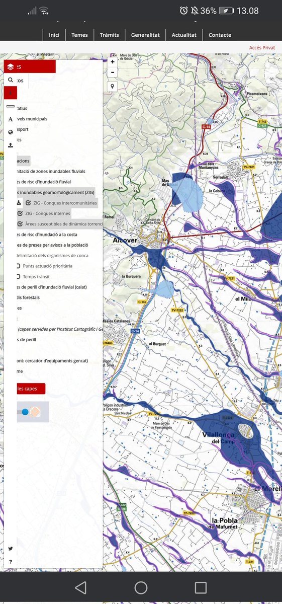 N_Aital's tweet photo. Bon dia, aquí algú amb ecoanisetat. Aprofitem les inundacions al País Valencià per revisar quin és el risc del nostre municipi: som zona de risc de dinàmica torrencial. Així són les previsions en cas d'inundacions greus. https://t.co/5kP1xB57Kx
