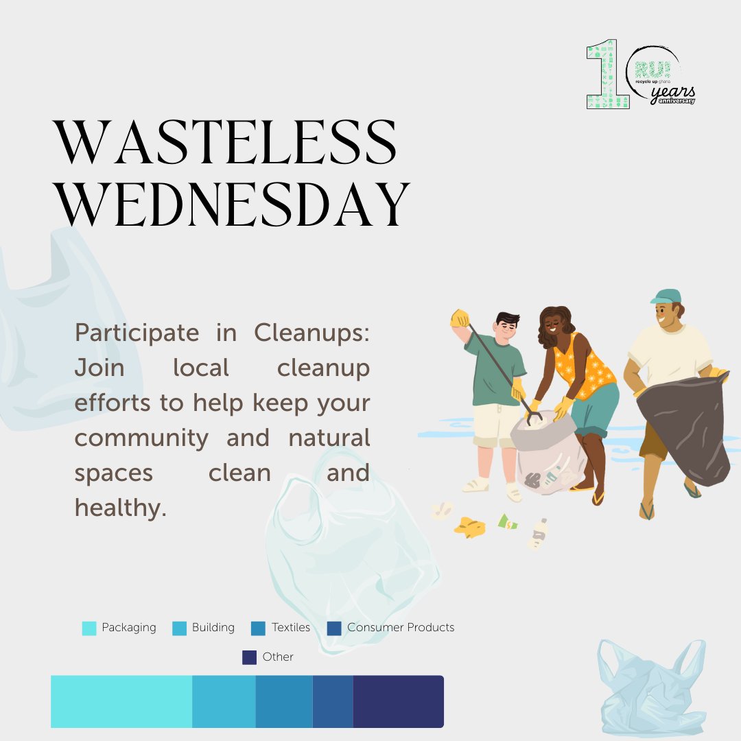 RecycleUpGhana's tweet photo. Wasteless Wednesday Tip

Get involved in local cleanups! Join hands with your community to keep our neighborhoods and natural spaces clean and vibrant. Together, we can make a real difference!

 #RecycleUpGhana #WastelessWednesday #CommunityCleanup #EcoWarriors https://t.co/H1QWVd7OMS