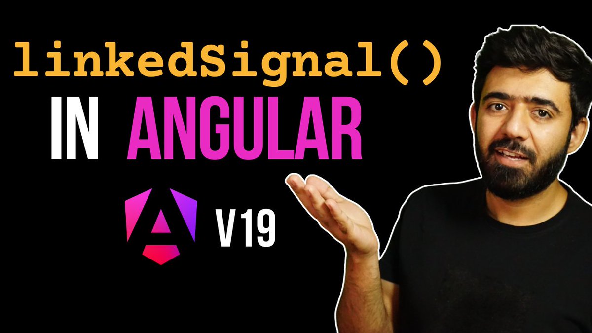 codewith_ahsan's tweet image. Ready to learn about the new linkedSignal primitive in Angular? Check out my latest YouTube video where I explain how to use linkedSignal effectively with a practical example. 🚀
.
.
#angular #webdev  #angular19