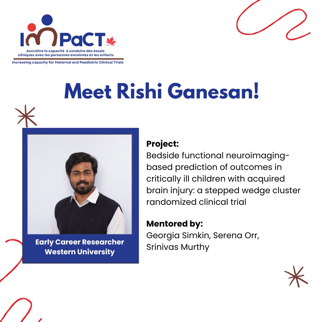IMPaCT (@impactrials) on Twitter photo Meet IMPACT early-career researcher <a href="/Dr_RishiGanesan/">Rishi Ganesan, MBBS MD DM FACNS</a>, whose research aims to improve long-term functional outcomes in critically ill children through the testing & validation of electrical and functional neuroimaging tools for prediction and detection of pathological brain states Meet IMPACT early-career researcher <a href="/Dr_RishiGanesan/">Rishi Ganesan, MBBS MD DM FACNS</a>, whose research aims to improve long-term functional outcomes in critically ill children through the testing & validation of electrical and functional neuroimaging tools for prediction and detection of pathological brain states