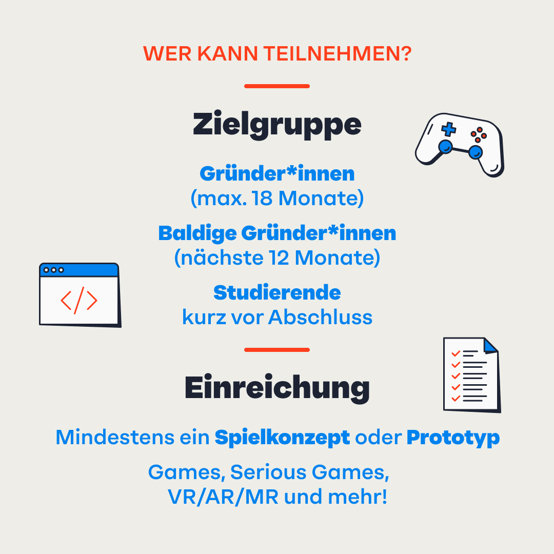 game_verband's tweet photo. Press Start: Gründungsstipendium Games 🎮
Jetzt bewerben und durchstarten! 🚀

📅 Bewerbungsschluss: 17. November 2024 
📅 Info-Webinar: 5. November 2024, 16 Uhr

Einzel- und Team-Bewerbungen (bis zu 3 Personen) möglich. Mehr Infos und Bewerbung unter: https://t.co/6iWpOWyLCR https://t.co/ABMsNkx7o8