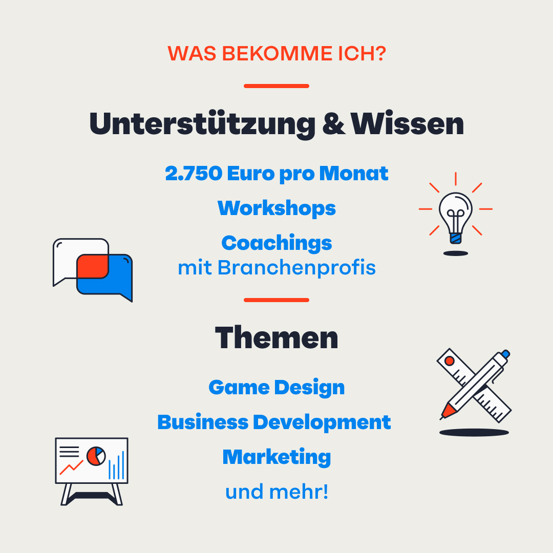 game_verband's tweet photo. Press Start: Gründungsstipendium Games 🎮
Jetzt bewerben und durchstarten! 🚀

📅 Bewerbungsschluss: 17. November 2024 
📅 Info-Webinar: 5. November 2024, 16 Uhr

Einzel- und Team-Bewerbungen (bis zu 3 Personen) möglich. Mehr Infos und Bewerbung unter: https://t.co/6iWpOWyLCR https://t.co/ABMsNkx7o8