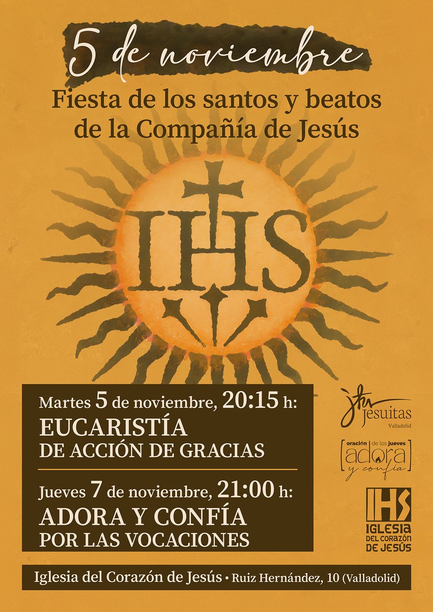 Los jesuitas de Valladolid celebrarán las vidas de los santos y beatos de la Compañía de Jesús el próximo 5 de noviembre. Su ejemplo ha encendido la llama de  muchas vocaciones durante siglos. Celebrarlo en comunidad entraña reavivar ese fuego capaz de encender nuevos fuegos.