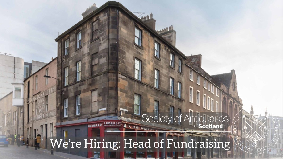 We're hiring a Head of Fundraising to help secure the Society's future and develop Scotland's heritage hub.

Location: Hybrid (remote &amp; in Edinburgh)
Hours: 37 per week (full-time)
Salary: £60-70,000 p.a.
Contract: 2.5 years

Apply by Sunday 1 December: socantscot.org/news/now-hirin…
