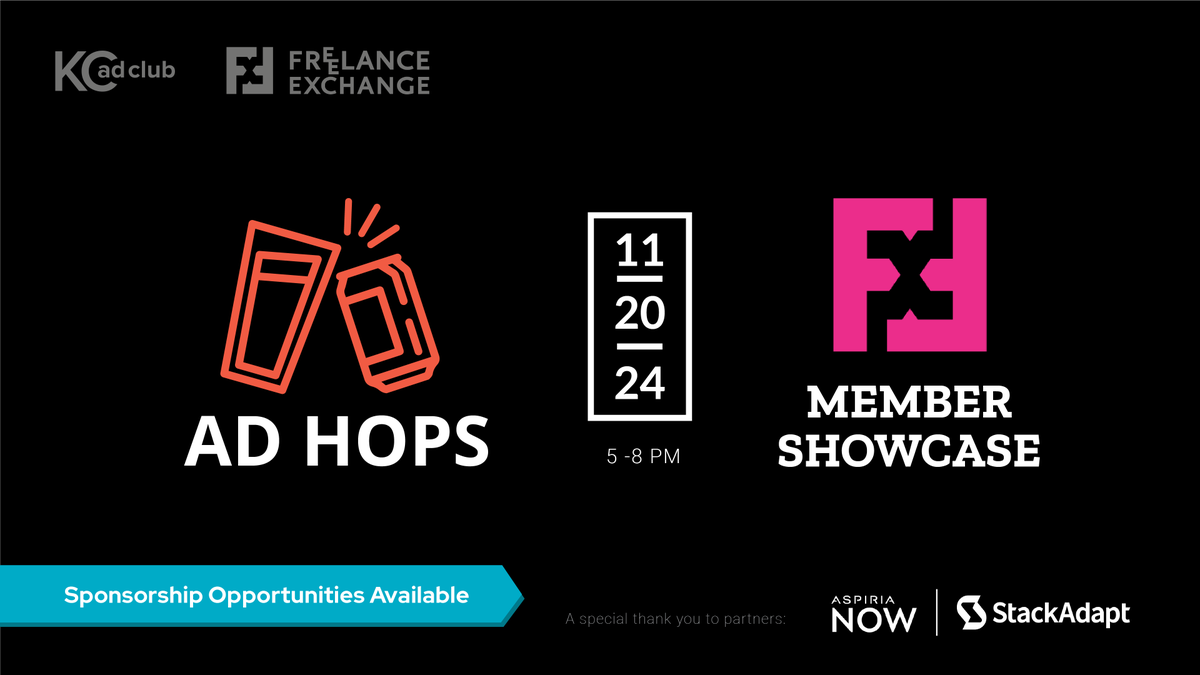 FXofKC's tweet image. Supporting local freelancers 🤝 getting your brand in front of potential clients. Sponsor our Member Showcase! Gain visibility.
Learn more: bit.ly/3UthwyS 

#KCevents #KCcreatives #KCnetworking