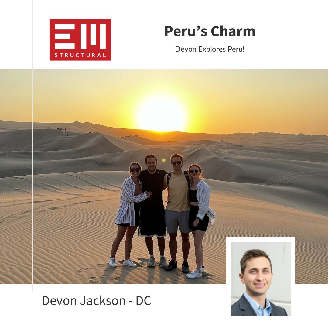 EMStructural's tweet photo. Peru’s Charm ✨ 

Devon Jackson and his wife recently went to Peru! They began their journey in Cusco, a city in the Andes Mountains. From there, they traveled by bus and train to the start of the Inca Trail, where they hiked approximately 9 miles to Machu Picchu. https://t.co/lWwPLPPkQm