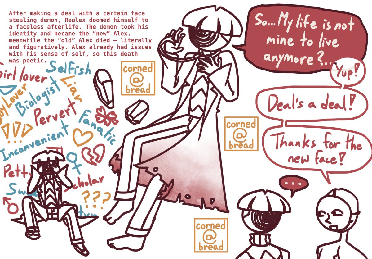 Rpcsa8's tweet image. #abibaz #captainsbasicadventure #eternalteatime
⚠️Blood, Suicide
Maybe the Real Alex suffering was me sufffering because I had to write the Alt Text for this.