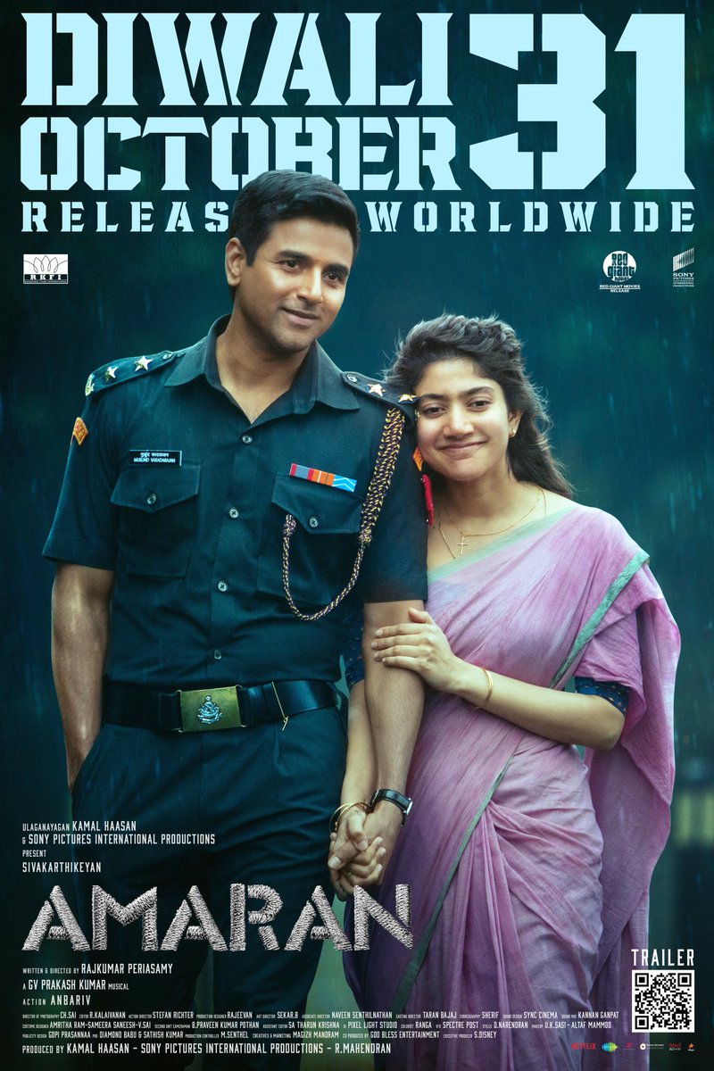Just a few more hours left to watch our #SaiPallavi on screen 🎬

#Amaran <a href="/Sai_Pallavi92/">Sai Pallavi</a> ❤️
<a href="/Siva_Kartikeyan/">Sivakarthikeyan</a> <a href="/RKFI/">Raaj Kamal Films International</a>