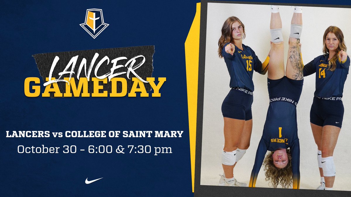 MMULancersVB's tweet photo. Tune in as your Lancers head down to Omaha to take on College of Saint Mary in another GPAC match 

JV: 6:00 pm 
Varsity: 7:30 pm https://t.co/zngVx3n6AY