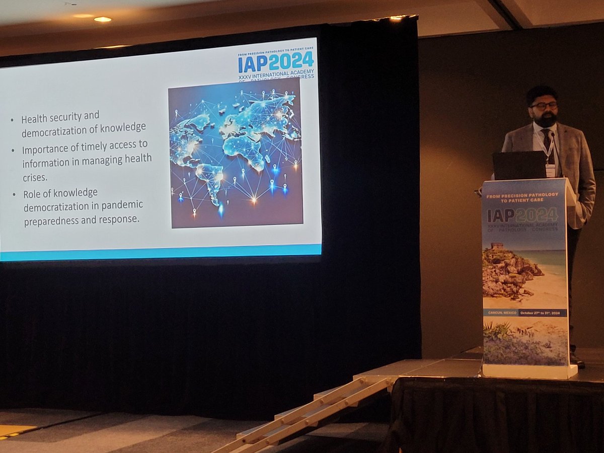 raymcmsale's tweet photo. The amazing Kamran Mirza democratising knowledge for pathology teaching at IAP-ESP Education Symposium at #IAP2024 in Cancun https://t.co/fULdDQz57E
