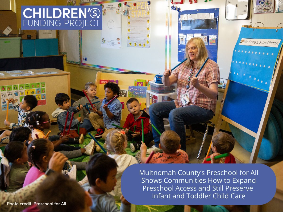 Children's Funding Project (@fundourkids) on Twitter photo We coordinated a visit to <a href="/multco/">Multnomah County, OR</a> to examine a voter-approved children’s fund aimed at providing universal #PreK to 3- & 4-yr-olds by 2030, stabilizing #infant & #toddler care, improving wage equity and training, and more!
Read all about it: ow.ly/WZTH50TVUTy We coordinated a visit to <a href="/multco/">Multnomah County, OR</a> to examine a voter-approved children’s fund aimed at providing universal #PreK to 3- & 4-yr-olds by 2030, stabilizing #infant & #toddler care, improving wage equity and training, and more!
Read all about it: ow.ly/WZTH50TVUTy