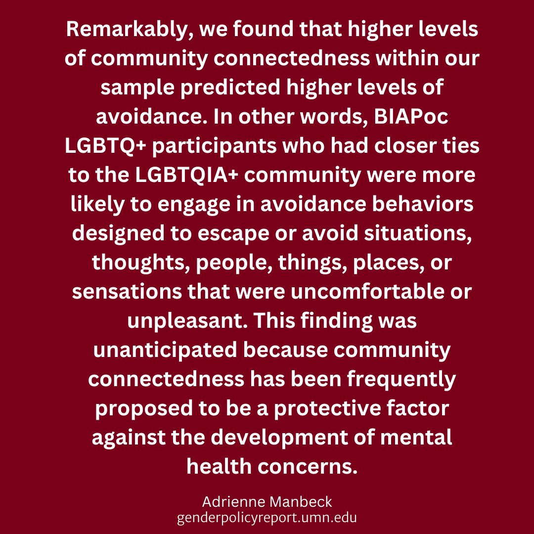 LGBTQ+ people of color experience overlapping systems of oppression. Does connection with the LGBTQ+ community help alleviate the mental strain of discrimination? 

ow.ly/sVIW50TQfH4