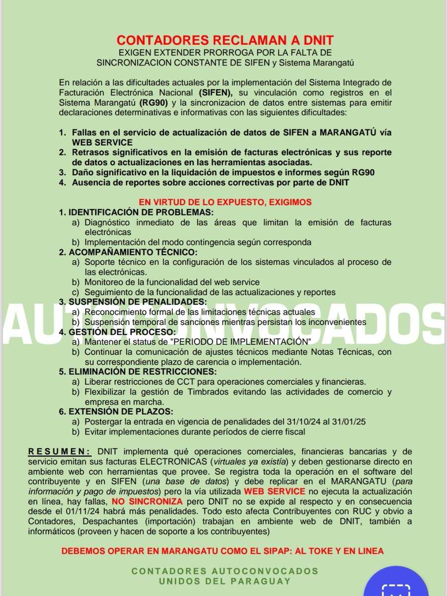Francis970AM's tweet photo. CONTADORES REITERAN PEDIDO A LA DNIT Ante vencimiento del plazo para las multas, los contadores reiteran su pedido a la Dirección Nacional de Ingresos Tributarios. Argumentan que existen varios problemas para acceder al sistema. https://t.co/JDDdOi0Eo2